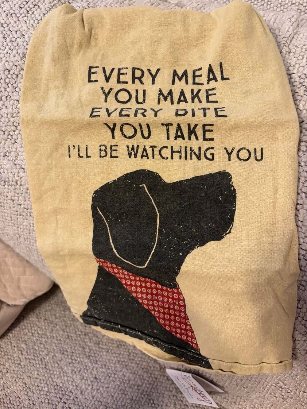 Primitives by Kathy Dan DiPaolo Be Watching You Dog Kitchen Towel